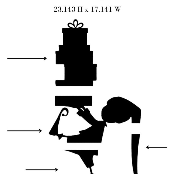 Giant CHRISTMAS ELF carrying Christmas Window Cling Decal silhouette|Reusable - Picture 5 of 5